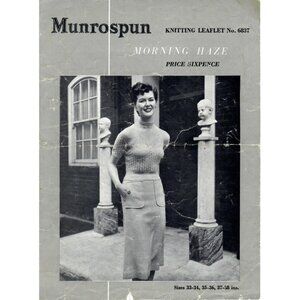 1940s Knitting Leaflet Morning Haze Top Pattern Sizes 33-34 35-36 37-38 Inches
